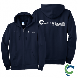 "COMMUNITY CARE OF WV" PRINTED FULL ZIP HOODED SWEATSHIRT