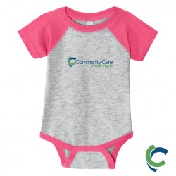 "COMMUNITY CARE OF WV" PRINTED Infant Baseball Fine Jersey Bodysuit