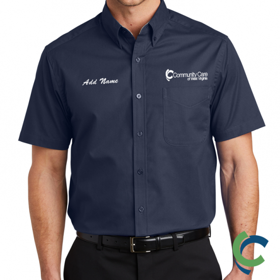 "COMMUNITY CARE OF WV" EMBROIDERED SHORT SLEEVE BUTTON UP