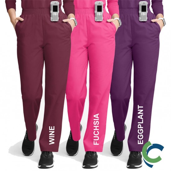 "OPTIONS FOR RECEPTION/NAVIGATION & PHARMACY TECHS" Butter-Soft Originals Women's 2-Pocket High Waist Straight Leg Scrub Pants