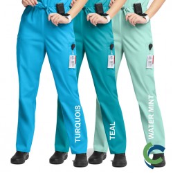 "OPTIONS FOR NURSING ASSISTANTS" Butter-Soft Originals Unisex 4-Pocket Drawstring Relaxed Straight Leg Scrub Pants - Short
