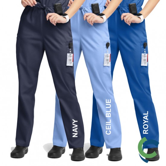 "OPTIONS FOR PROVIDERS" Butter-Soft Originals Unisex 4-Pocket Drawstring Relaxed Straight Leg Scrub Pants - Short
