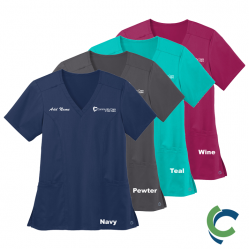 "COMMUNITY CARE OF WV" EMBROIDERED LADIES V-NECK SCRUB TOP