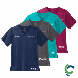 "COMMUNITY CARE OF WV" EMBROIDERED UNISEX V-NECK SCRUB TOP