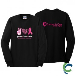 "BREAST CANCER AWARENESS - CCWV" PRINTED BLACK CREW NECK SWEATSHIRT