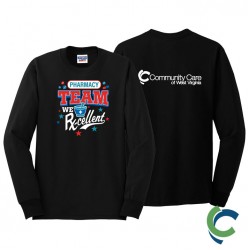 "PHARMACY - CCWV" PRINTED BLACK LONG SLEEVE TSHIRT