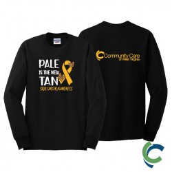 "SKIN CANCER AWARENESS - CCWV" PRINTED BLACK LONG SLEEVE TSHIRT