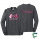 "BREAST CANCER AWARENESS - CCWV" PRINTED CHARCOAL LONG SLEEVE TSHIRT