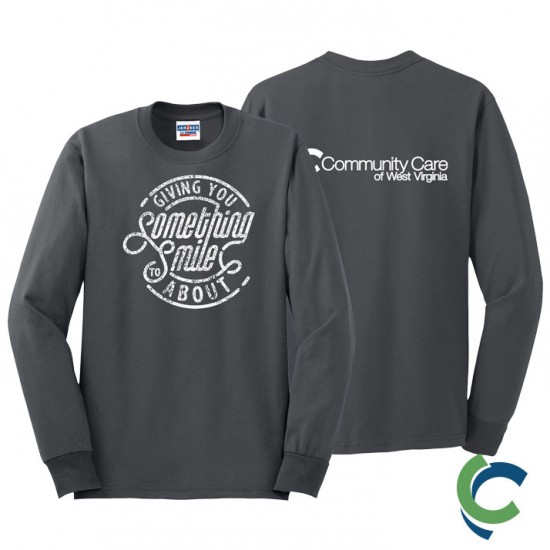 "DENTAL - CCWV" PRINTED CHARCOAL LONG SLEEVE TSHIRT