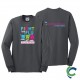 "FLU SHOT - CCWV" PRINTED CHARCOAL LONG SLEEVE TSHIRT