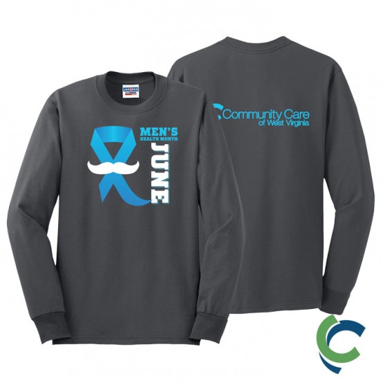 "MEN'S HEALTH - CCWV" PRINTED CHARCOAL LONG SLEEVE TSHIRT