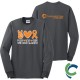 "PEACE LOVE CURE - SKIN CANCER AWARENESS - CCWV" PRINTED CHARCOAL LONG SLEEVE TSHIRT