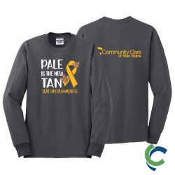 "SKIN CANCER AWARENESS - CCWV" PRINTED CHARCOAL LONG SLEEVE TSHIRT