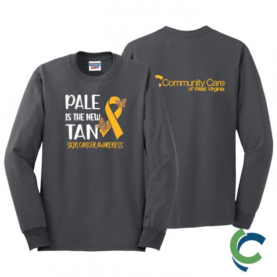 "SKIN CANCER AWARENESS - CCWV" PRINTED CHARCOAL LONG SLEEVE TSHIRT