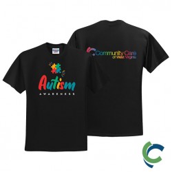"AUTISM AWARENESS - CCWV" PRINTED BLACK TSHIRT