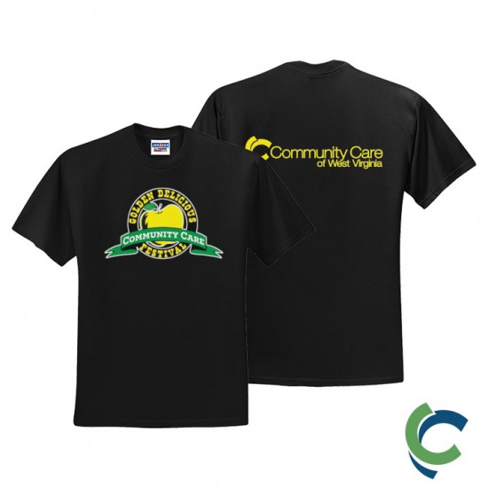 "GOLDEN DELICIOUS FESTIVAL - CCWV" PRINTED BLACK TSHIRT