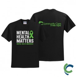 "MENTAL HEALTH AWARENESS - CCWV" PRINTED BLACK TSHIRT