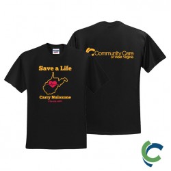 "CARRY NALOXONE - CCWV" PRINTED BLACK TSHIRT