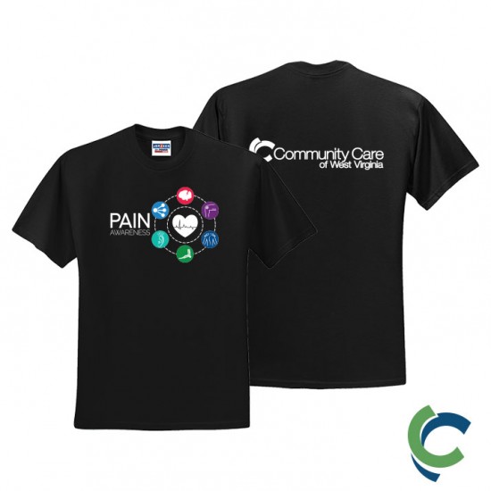 "PAIN AWARENESS - CCWV" PRINTED BLACK TSHIRT