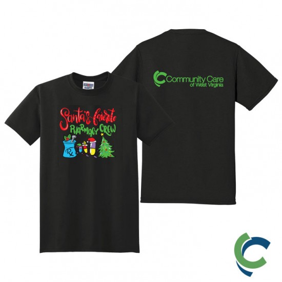 "SANTA'S FAVORITE PHARMACY CREW - CCWV" PRINTED TSHIRT