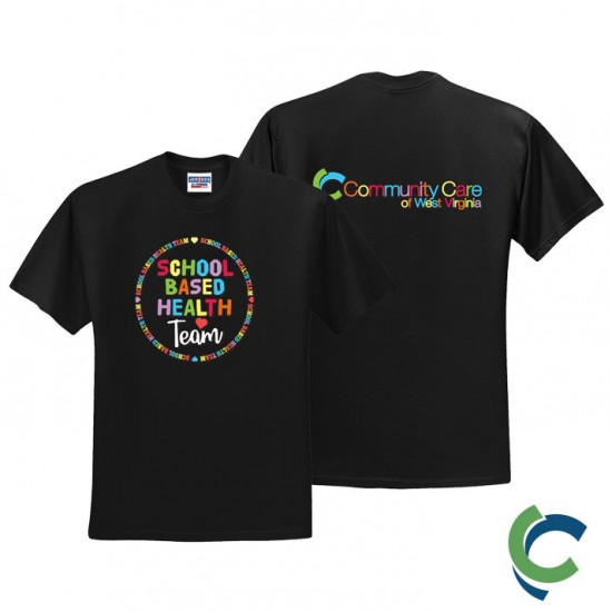 "SCHOOL BASED HEALTH TEAM - CCWV" PRINTED BLACK TSHIRT