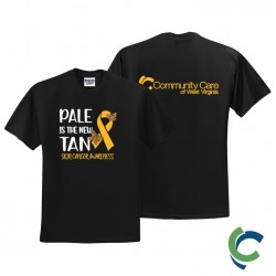 "SKIN CANCER AWARENESS - CCWV" PRINTED BLACK TSHIRT