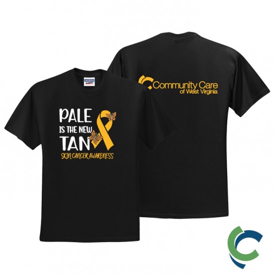 "SKIN CANCER AWARENESS - CCWV" PRINTED BLACK TSHIRT