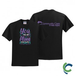 "SUICIDE PREVENTION AWARENESS - CCWV" PRINTED BLACK TSHIRT