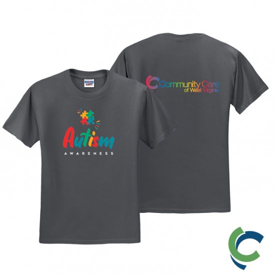 "AUTISM AWARENESS - CCWV" PRINTED CHARCOAL TSHIRT