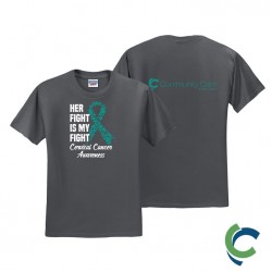 "CERVICAL CANCER AWARENESS - CCWV" PRINTED CHARCOAL TSHIRT