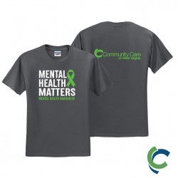 "MENTAL HEALTH AWARENESS - CCWV" PRINTED CHARCOAL TSHIRT
