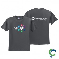 "PAIN AWARENESS - CCWV" PRINTED CHARCOAL TSHIRT