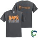 "PEACE LOVE CURE - SKIN CANCER AWARENESS - CCWV" PRINTED CHARCOAL TSHIRT