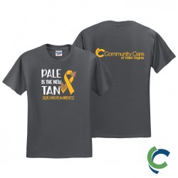 "SKIN CANCER AWARENESS - CCWV" PRINTED CHARCOAL TSHIRT