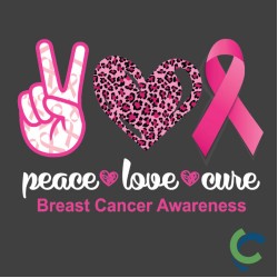 "BREAST CANCER AWARENESS - CCWV" PRINTED BLACK CREW NECK SWEATSHIRT