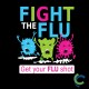 "FLU SHOT - CCWV" PRINTED BLACK HOODED SWEATSHIRT