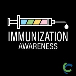 "IMMUNIZATION AWARENESS - CCWV" PRINTED BLACK CREW NECK SWEATSHIRT