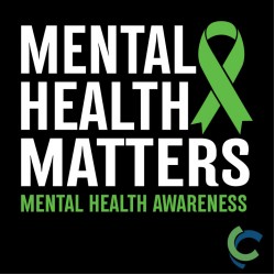 "MENTAL HEALTH AWARENESS - CCWV" PRINTED BLACK CREW NECK SWEATSHIRT