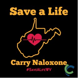 "CARRY NALOXONE - CCWV" PRINTED CHARCOAL CREW NECK SWEATSHIRT