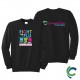 "FLU SHOT - CCWV" PRINTED BLACK CREW NECK SWEATSHIRT