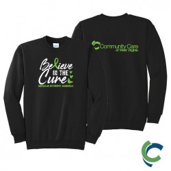 "MUSCULAR DYSTROPHY AWARENESS - CCWV" PRINTED BLACK CREW NECK SWEATSHIRT