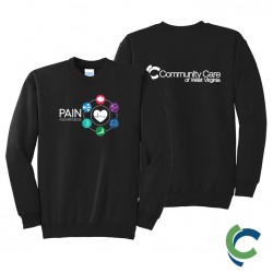 "PAIN AWARENESS - CCWV" PRINTED BLACK CREW NECK SWEATSHIRT