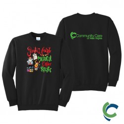 "SANTA'S FAVORITE - CCWV" PRINTED CREW NECK SWEATSHIRT
