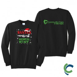 "SANTA'S MERRIEST - CCWV" PRINTED CREW NECK SWEATSHIRT
