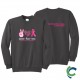 "BREAST CANCER AWARENESS - CCWV" PRINTED CHARCOAL CREW NECK SWEATSHIRT