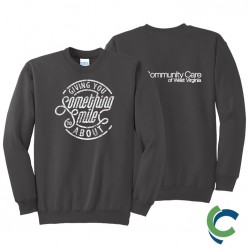 "DENTAL - CCWV" PRINTED CHARCOAL CREW NECK SWEATSHIRT