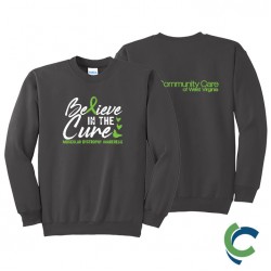 "MUSCULAR DYSTROPHY AWARENESS - CCWV" PRINTED CHARCOAL CREW NECK SWEATSHIRT