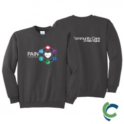 "PAIN AWARENESS - CCWV" PRINTED CHARCOAL CREW NECK SWEATSHIRT