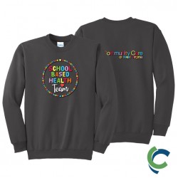 "SCHOOL BASED HEALTH TEAM - CCWV" PRINTED CHARCOAL CREW NECK SWEATSHIRT