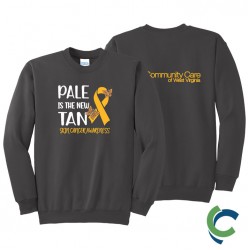 "SKIN CANCER AWARENESS - CCWV" PRINTED CHARCOAL CREW NECK SWEATSHIRT